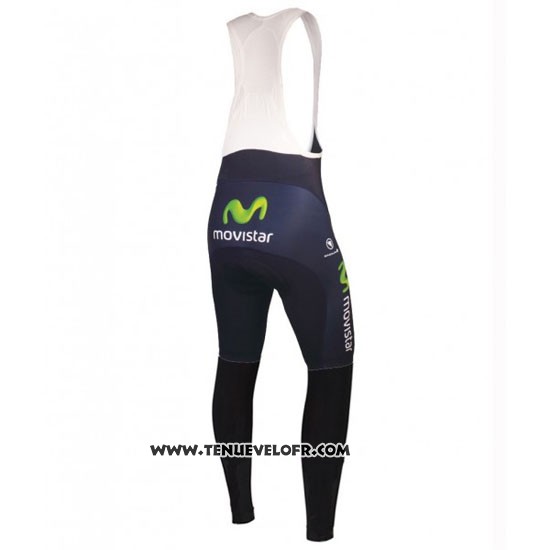 2016 Maillot Ciclismo Movistar Vert et Bleu Manches Longues et Cuissard